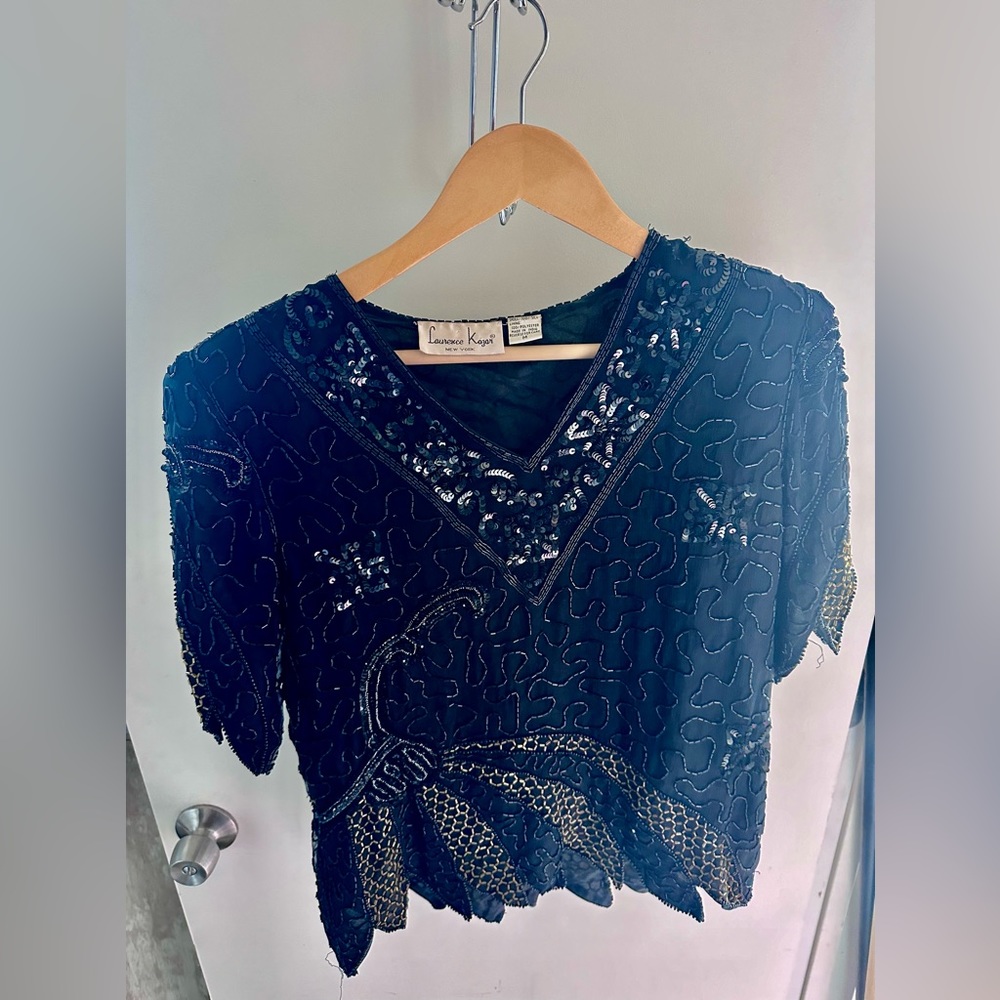 LAURENCE KAZER NEW YORK BEJEWELED TOP